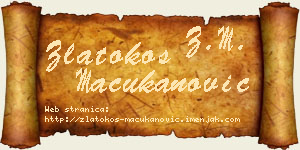 Zlatokos Mačukanović vizit kartica